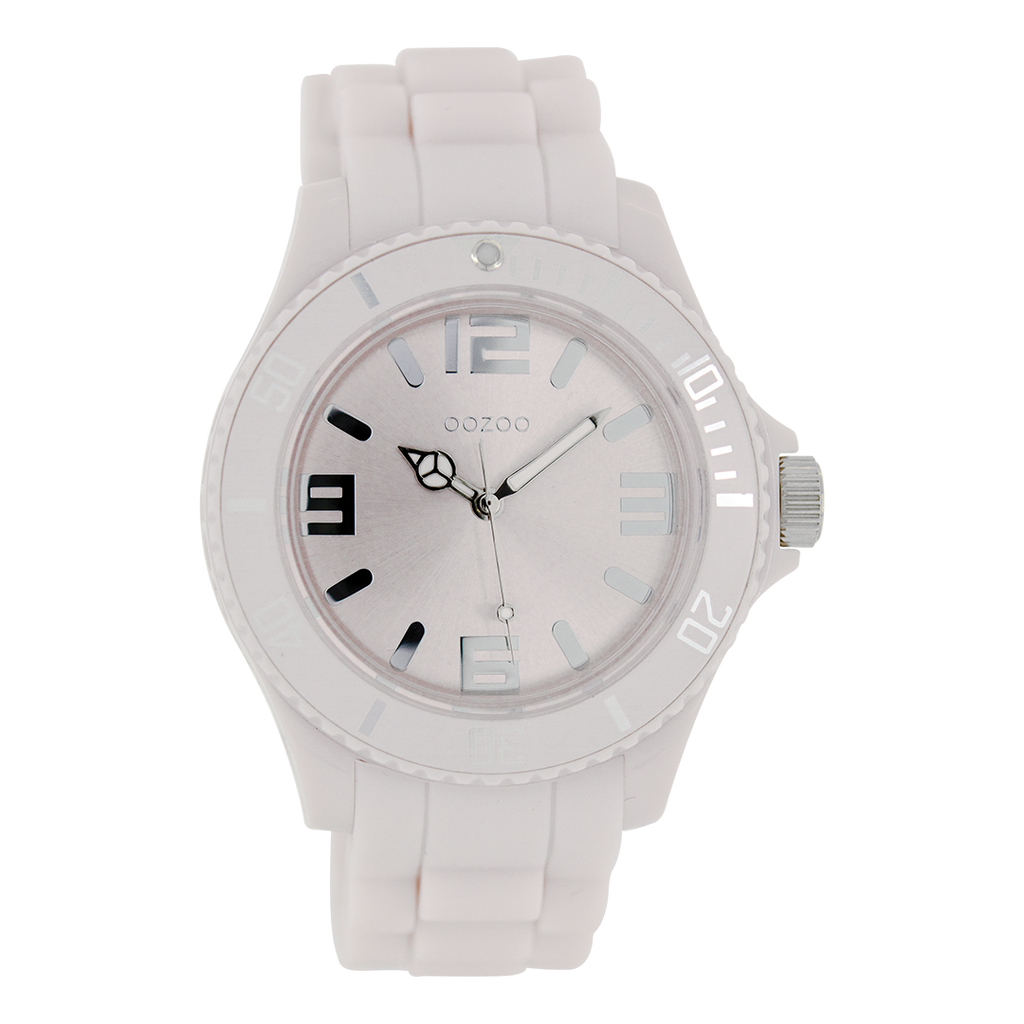 OOZOO Montre en rose tendre avec bracelet en caoutchouc en vieux rose - C4175