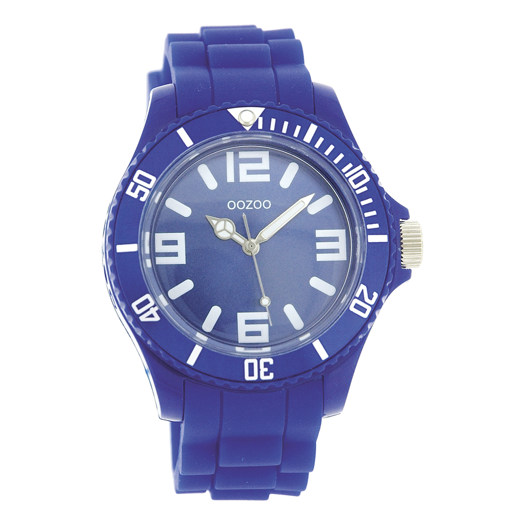 OOZOO Montre en bleu avec bracelet en caoutchouc en bleu - C4281