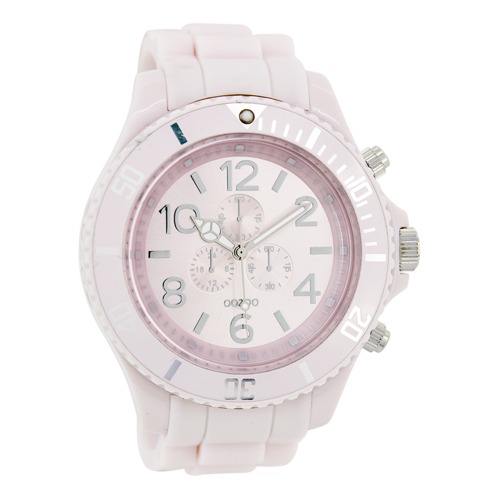 OOZOO Montre en vieux rose avec bracelet en caoutchouc en vieux rose - C4823