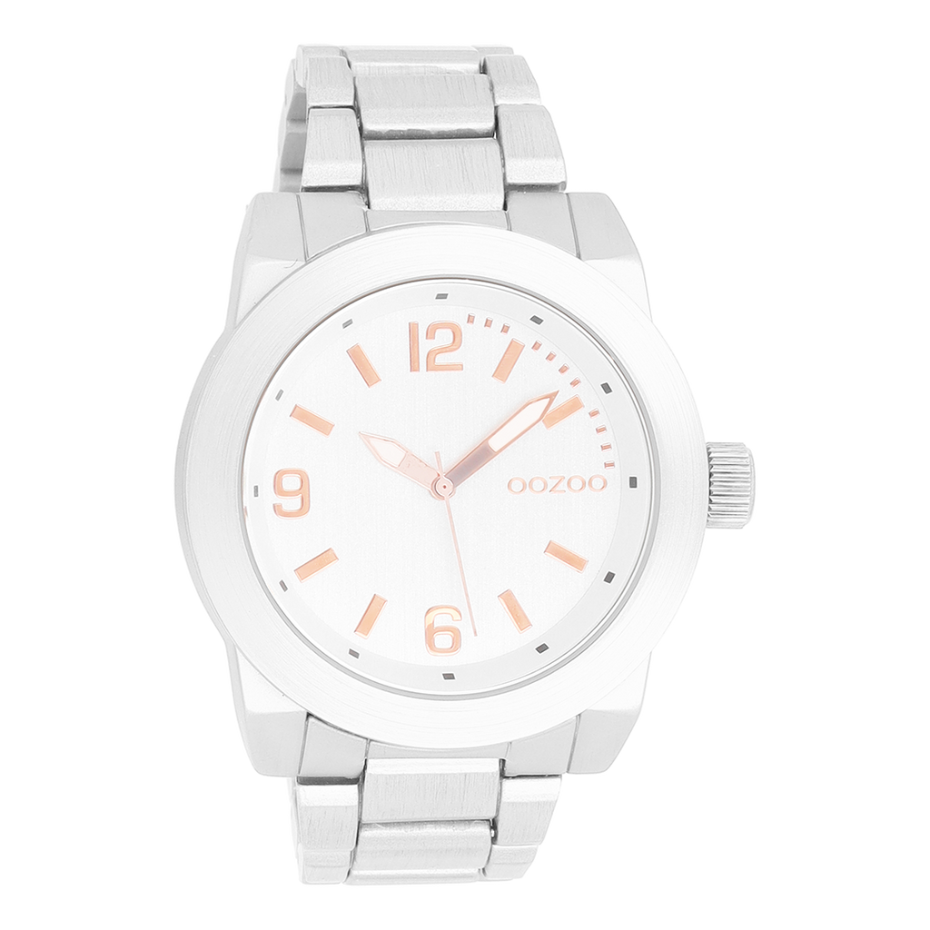 Silver coloured OOZOO watch with silver coloured stainless steel bracelet - C7521