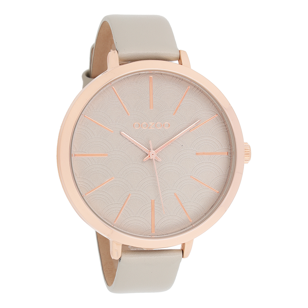 Rosé goudkleurige OOZOO horloge met zand leren band - C9676